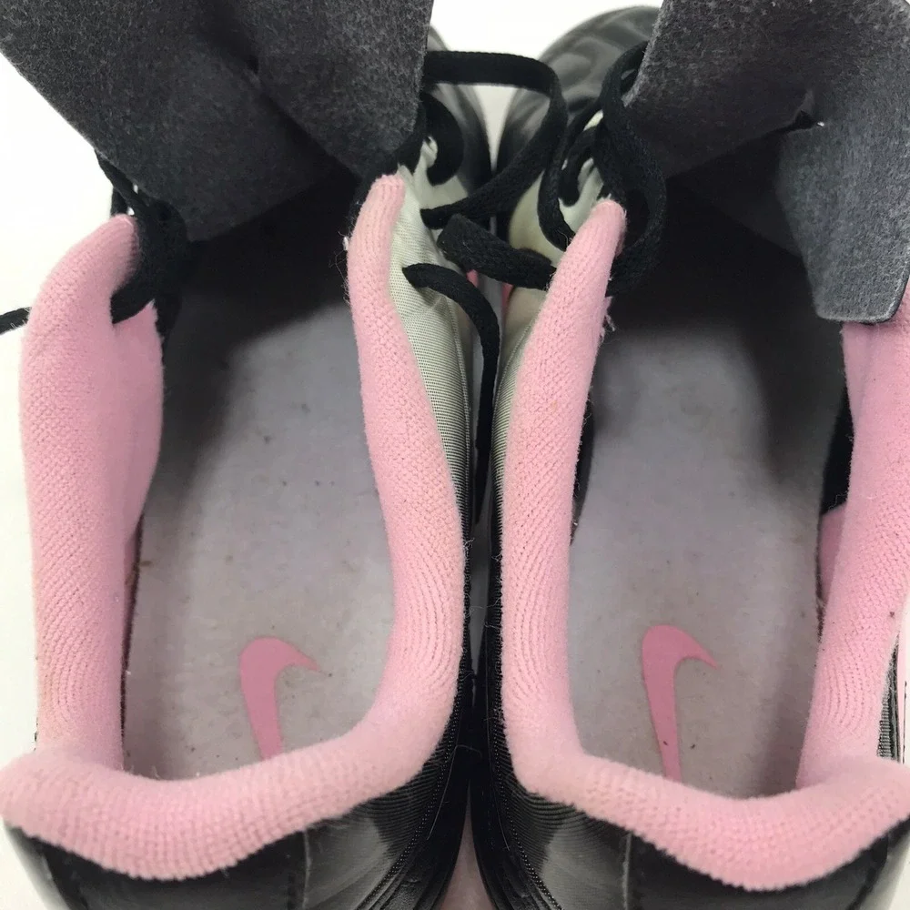 Nike Soccer Cleats Athletic Shoes Black‎ Pink Gray 442072-061 Girls Size 5.5Y